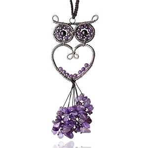 Crystal Owl Heart Hanging